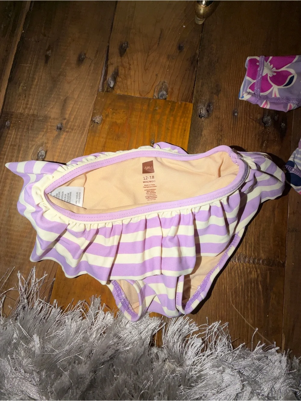 Tea purple Floral Long-Sleeve Swim Set girls size 12-18M
